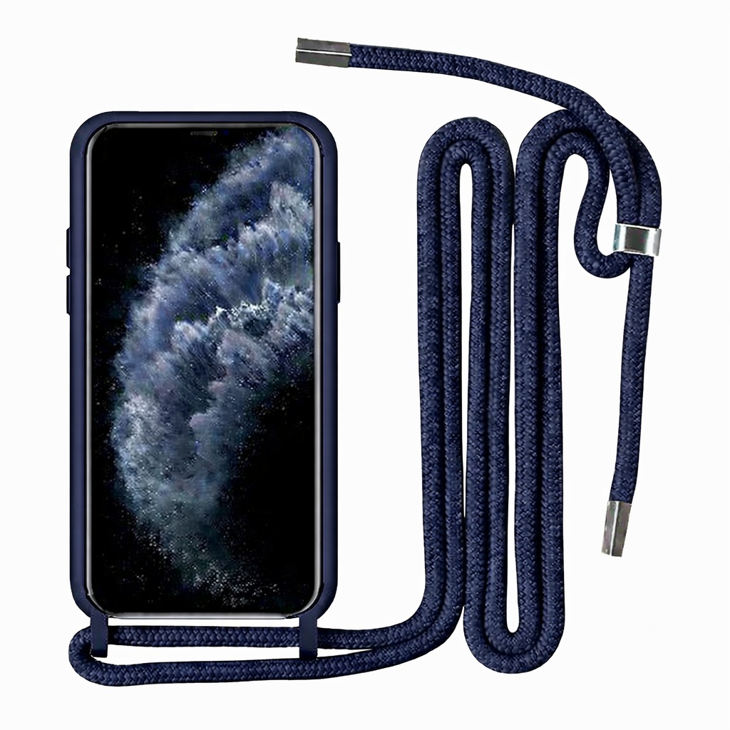 Θήκη Πλάτης Σιλικόνης με Λουράκι για Samsung Galaxy A53 - Χρώμα: Σκούρο Μπλε